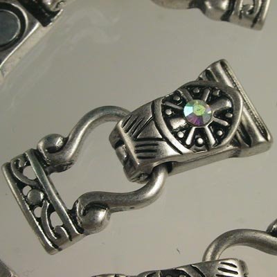 Magnetic Clasp Spoken Circle - Foldover Style - 2-Strand - Crystal AB - Antique 