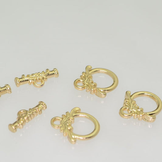 Toggle Clasp -  Petite Flower - Bright Gold