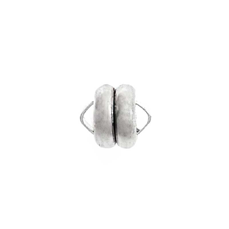 Magnetic Clasp Basic Flat Round - 6mm - Bright Silvertone