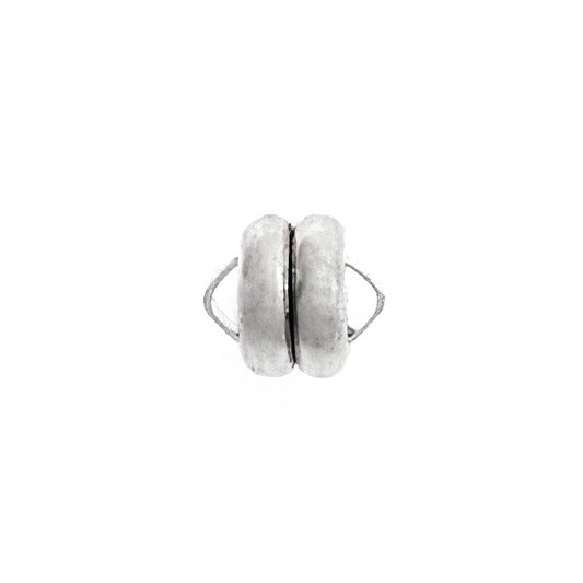 Magnetic Clasp Basic Flat Round - 6mm - Bright Silvertone