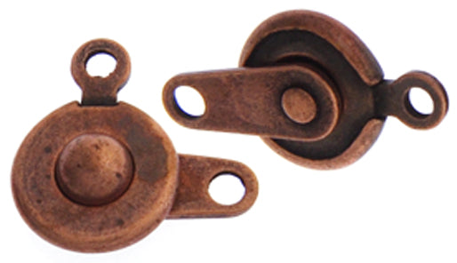 Clasp - Button Snap - Antique Copper (10)