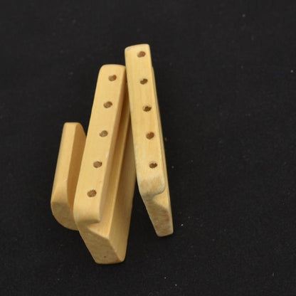 Clasps - Hook and Eye - Multi-Strand Wood - Natural (Set)