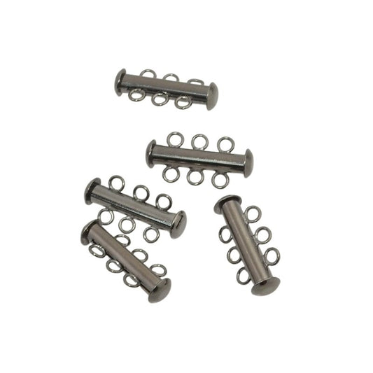 Clasp - 3-Strand - Slide Tube - Gunmetal