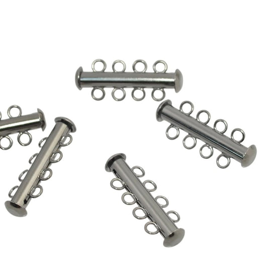 Clasp - 4-Strand - Slide Tube - Gunmetal