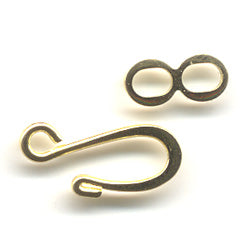 Hook and Eye Clasp -  Plain and Simple - Goldtone (10)