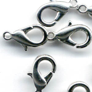 Lobster Clasp - 12mm  - Rhodium Plated