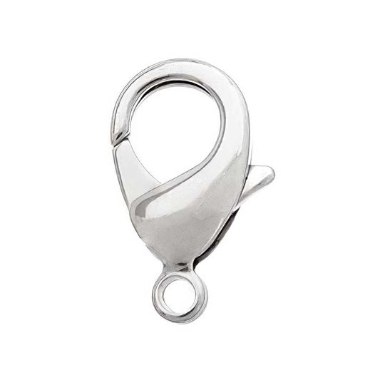 Lobster Clasp - 15mm  - Bright Rhodium