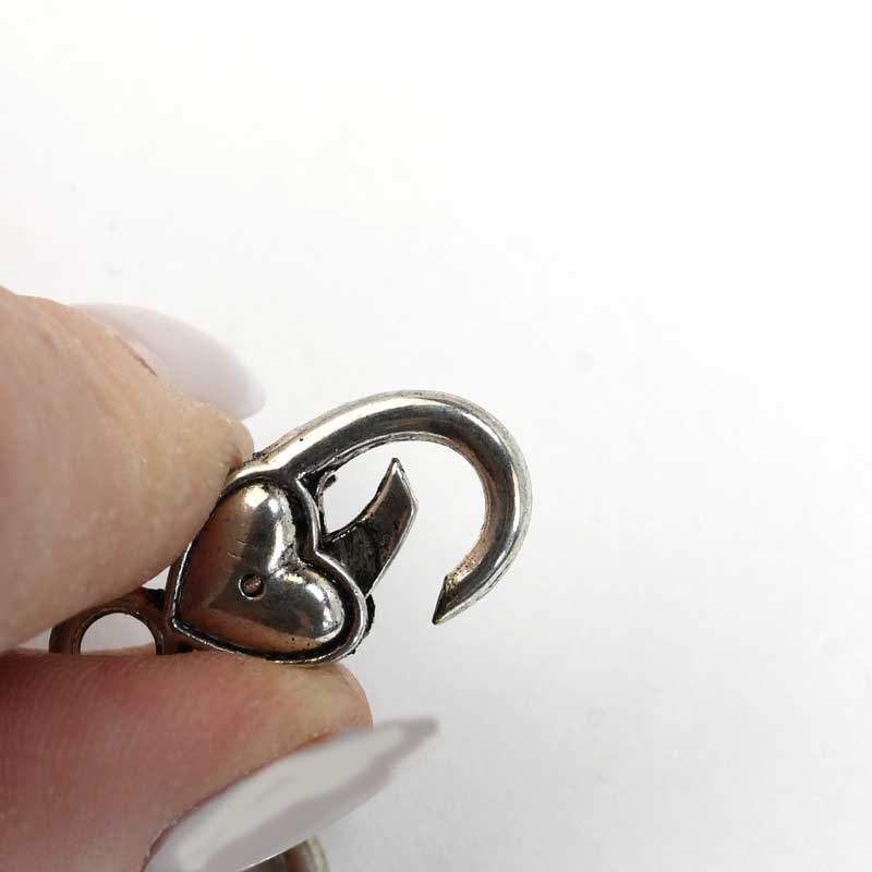 Lobster Clasp - My Heart - Antiqued Silver (10)