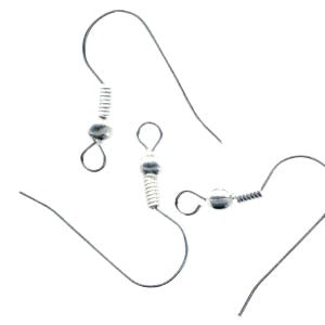 Earring - Simple Fishhooks - Bright Silver Plated (100)