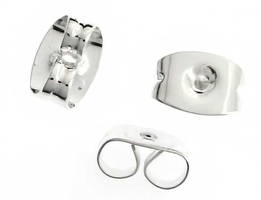 Earring -  Butterfly Clutch - Bright Silvertone (100)