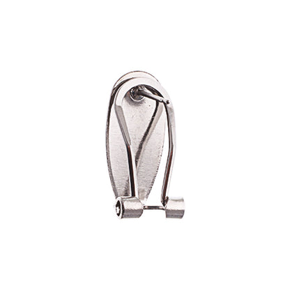 Earring -  Fingernail Style - Bright Rhodium (50)