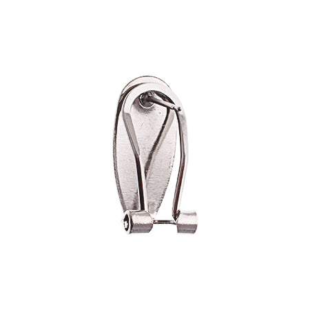 Earring -  Fingernail Style - Bright Rhodium (50)
