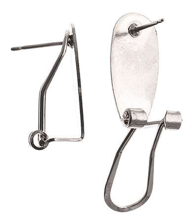 Earring -  Fingernail Style - Bright Rhodium (50)