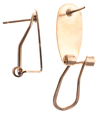 Earring - Fingernail Style - Rose Gold Plated (50)