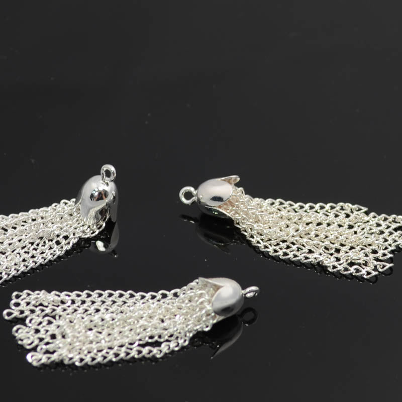 Components - 35mm - Chain Tassel - Silvertone