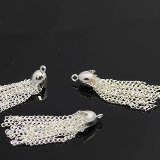 Components - 35mm - Chain Tassel - Silvertone