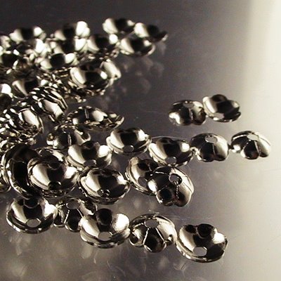 Bead Cap Simple Scallop - 5mm - Nickel (100)
