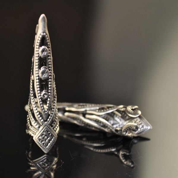 Cone Thin Filigree - 28mm - Antique Silver