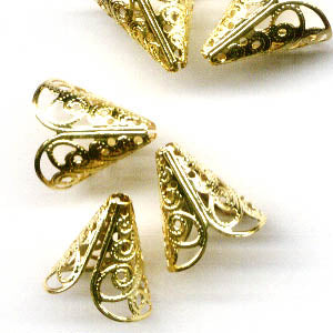 Cone Thin Filigree - 15mm - Goldtone