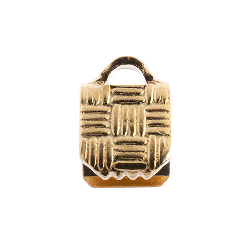 Ribbon End Clamp - 1.9mm Weave Pattern - Bright Gold Plated (Pack)