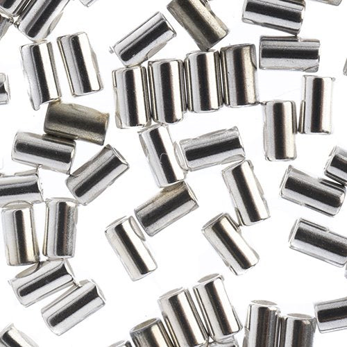 Crimp Tubes for Stretch Cord - .5mm  - Bright Silver (80pcs)