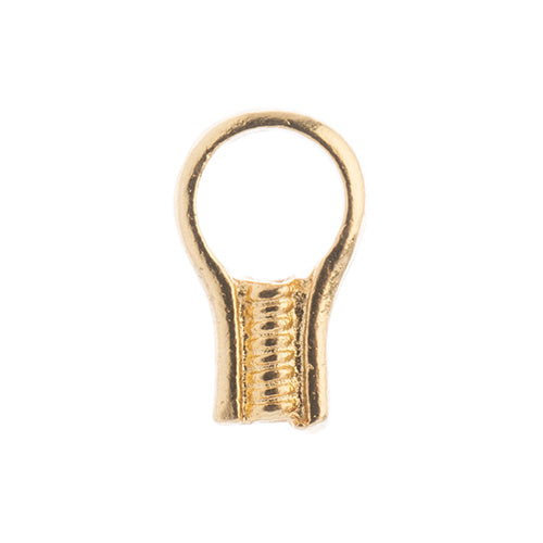 EZ-Crimp End - 5mm with Single Loop - Bright Gold Plated (Pack)