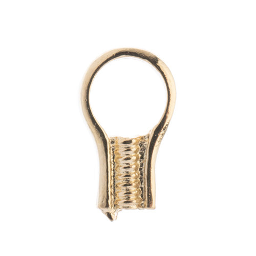 EZ-Crimp End - 5mm with Single Loop - Bright Gold Plated (Large pack)