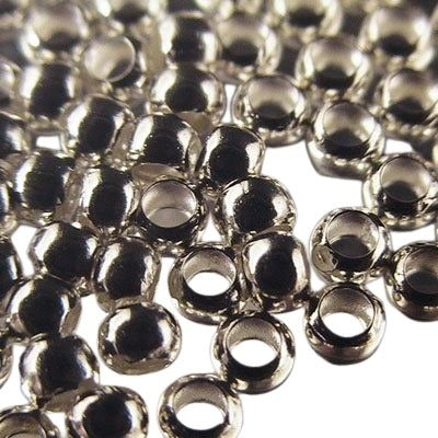 Crimp Beads - 2.5mm  - Bright Silvertone (100)