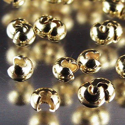 Crimp Bead Covers Smooth - 3mm - Goldplated (100)