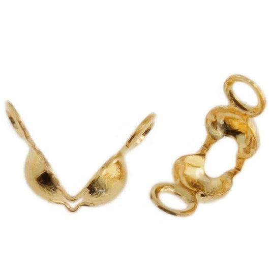 Clamshell Tips - with Closed Ring - Goldtone (100)