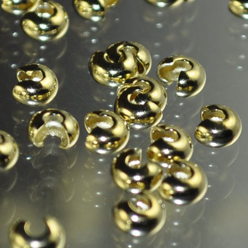 Crimp Bead Covers Smooth - 4mm - Brass (100)