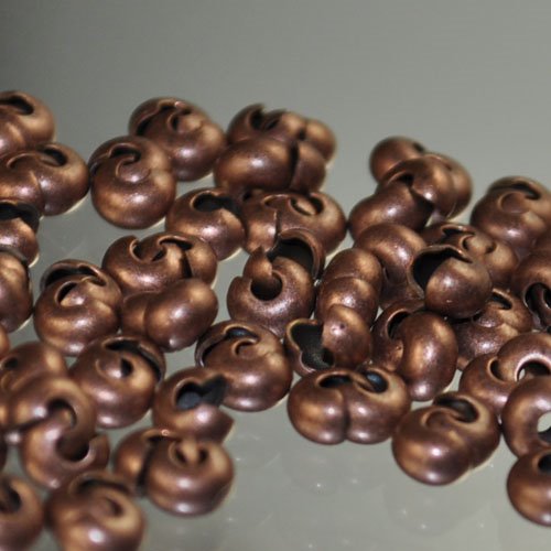 Crimp Bead Covers Smooth - 4mm - Antique Copper (100)