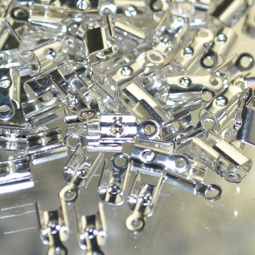 Fold Over Crimp Ends - 3mm  - Silver Plated (20)