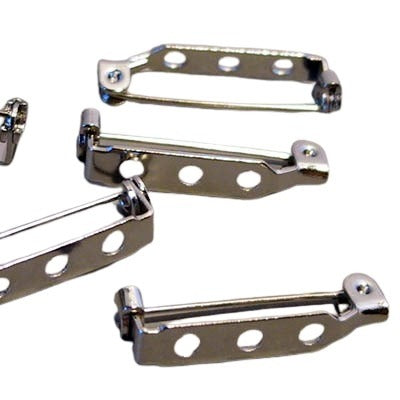Pin back with Safety - 1in/25mm - Nickel