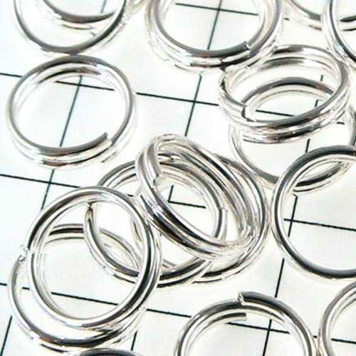 Split Rings  - 7mm - Bright Silver (100)