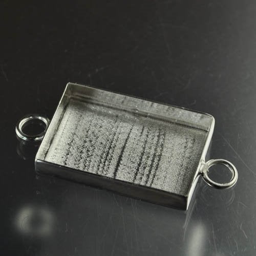 Findings - 22x31mm - Rectangle Bezel Link - Silverplated