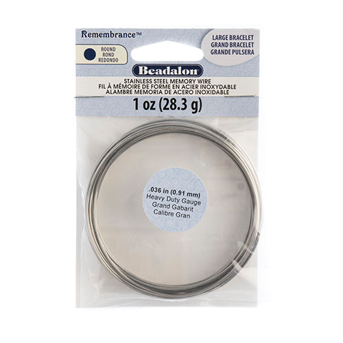 Memory Wire - Large Bracelet Memory Wire - Stainless Steel (Pack)