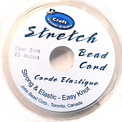 Stringing - .5mm x 25m Stretch Bead Cord - Clear (Spool)