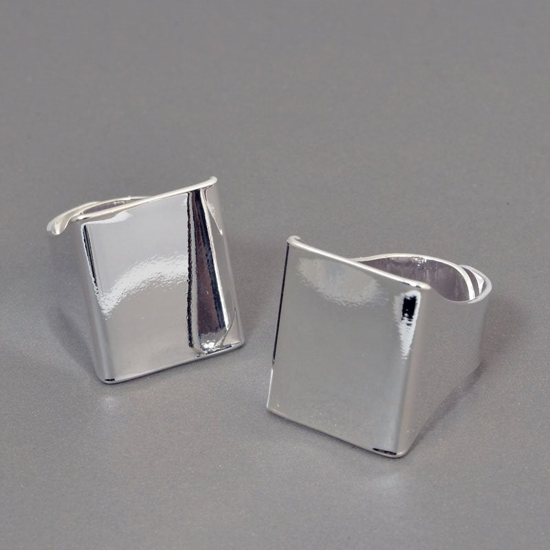 Findings - Flat Scarf Ring - Bright Silver