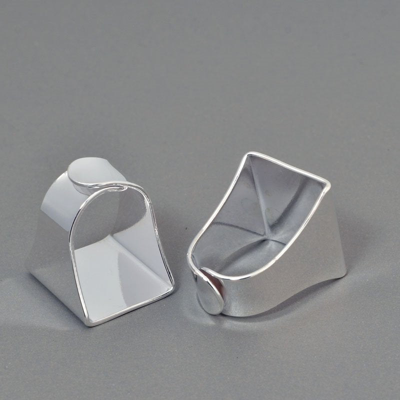 Findings - Flat Scarf Ring - Bright Silver