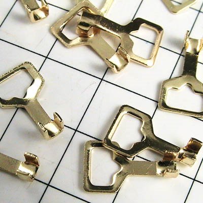 Rhinestone Chain End Connector - ID 2mm  - Goldtone (20)