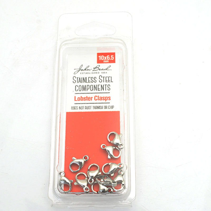 Lobster Clasp - 10mm  - Stainless Steel (10)