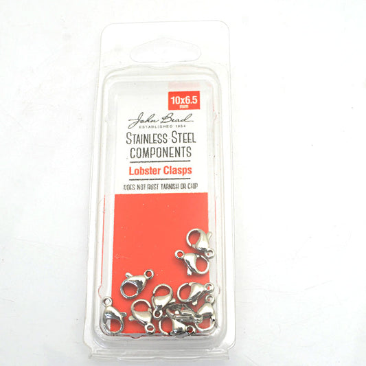 Lobster Clasp - 10mm  - Stainless Steel (10)