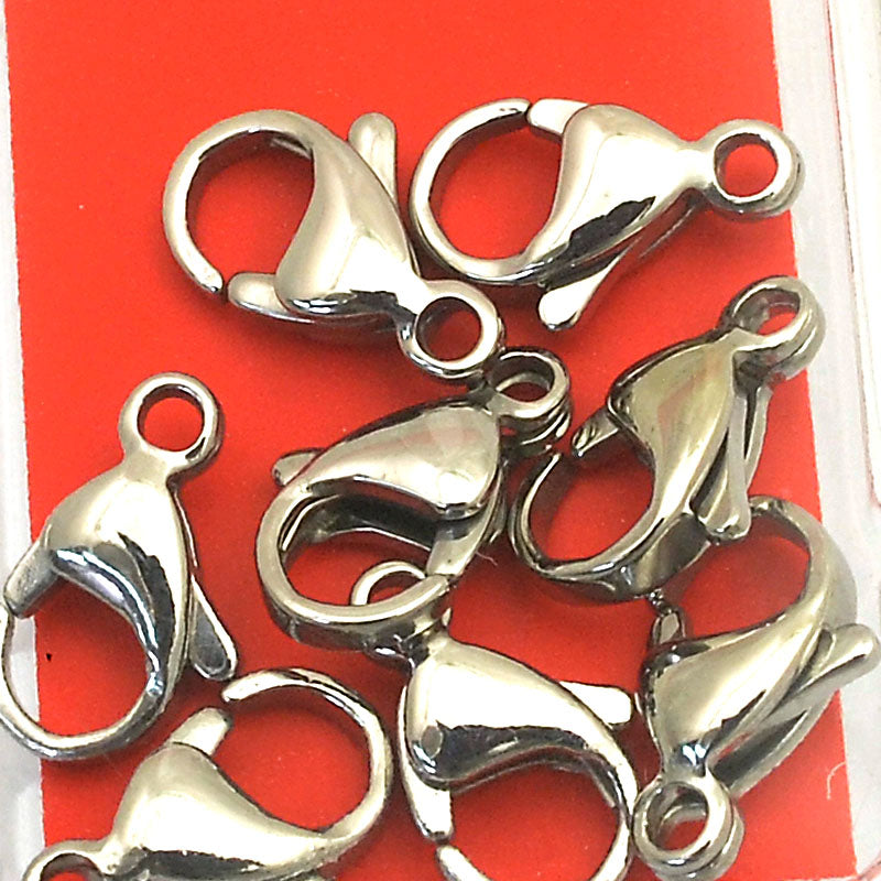 Lobster Clasp - 13mm  - Stainless Steel (8)