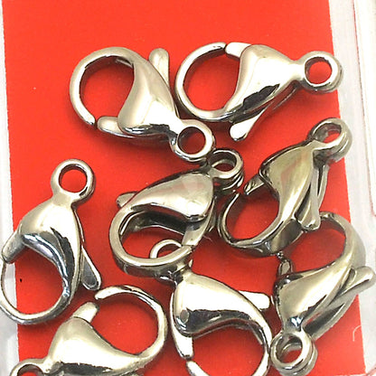 Lobster Clasp - 13mm  - Stainless Steel (8)