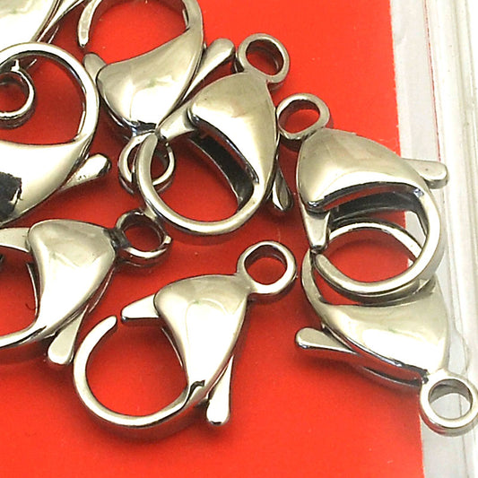 Lobster Clasp - 15mm  - Stainless Steel (8)