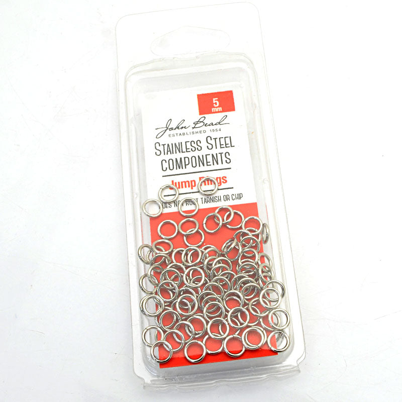 Jump Rings Open - 5mm - Stainless Steel (100)