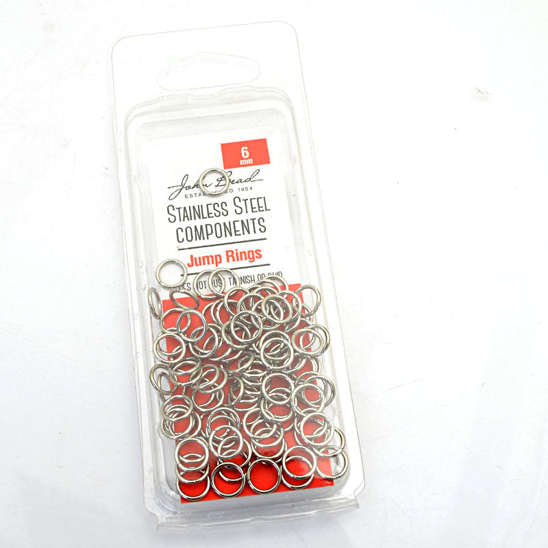Jump Rings Open - 6mm / 20ga - Stainless Steel (100)