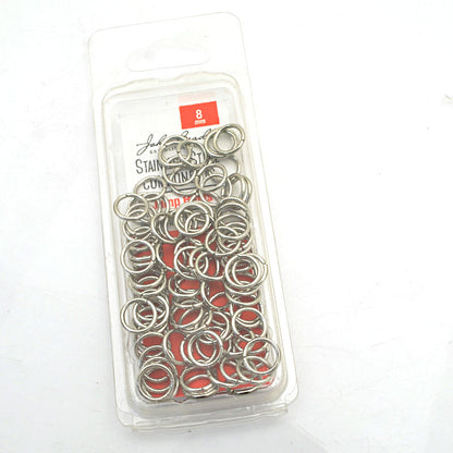 Jump Rings Open - 8mm / 18ga - Stainless Steel (100)