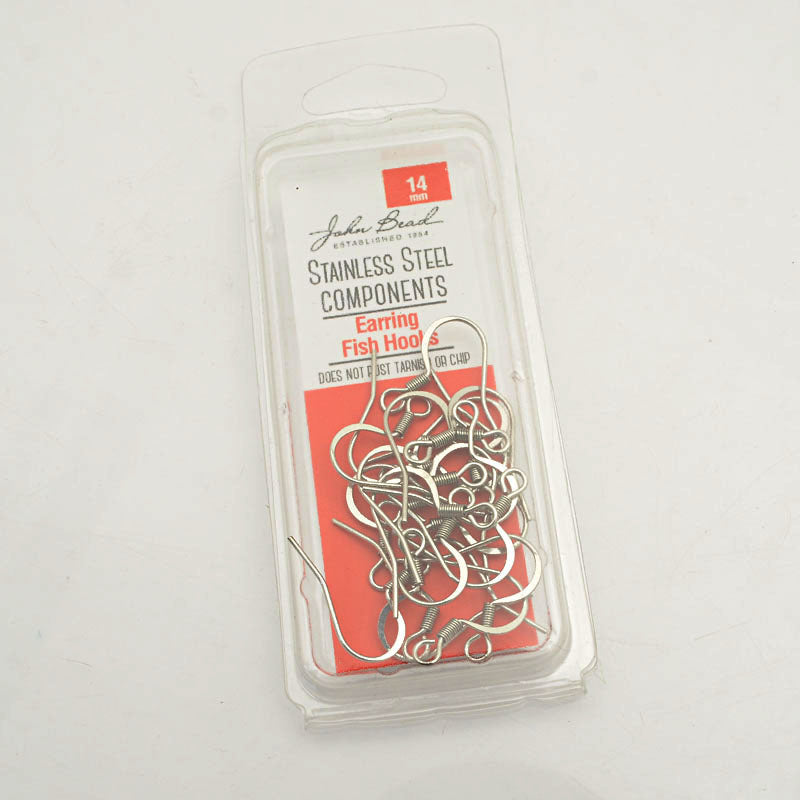 Earring - 14mm French Style Classic Fishhook - Stainless Steel (20)